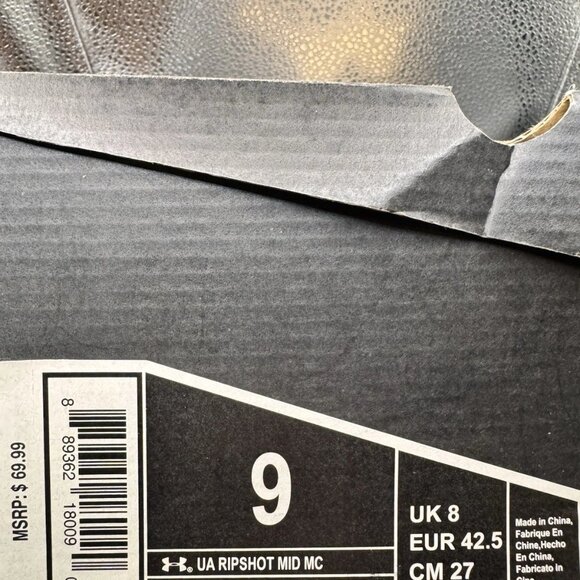 Under Armour UA Ripshot Mid MC Soccer Lacrosse Cleats New Box 264191-103 Size 9 - Picture 4 of 9